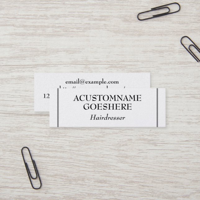 Clean and Conservative Hairdresser Business Card (Front/Back In Situ)