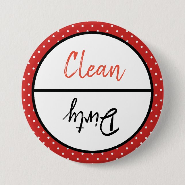Clean and Dirty Dishwasher Dishes Notice Button (Front)
