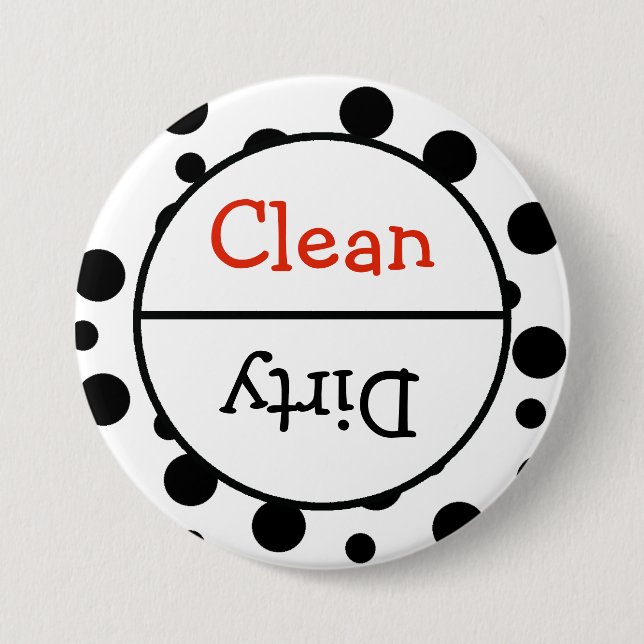 Clean and Dirty Dishwasher Dishes Notice Button (Front)