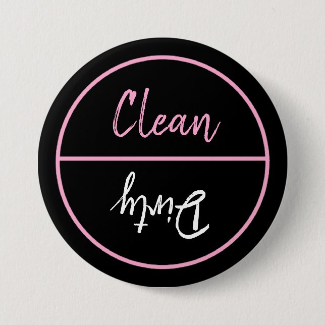 Clean and Dirty Dishwasher Dishes Notice Button (Front)