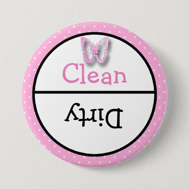 Clean and Dirty Dishwasher Dishes Notice Button (Front)