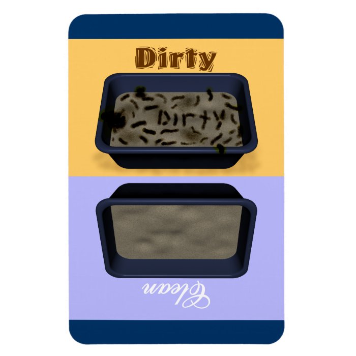 Clean And Dirty Litter Box Flexible Magnet