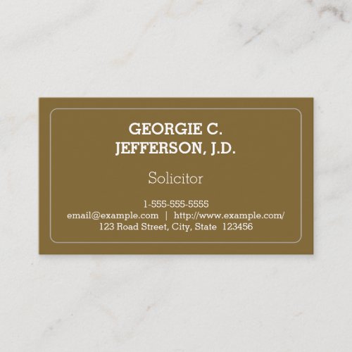 Clean and Elegant Solicitor Business Card