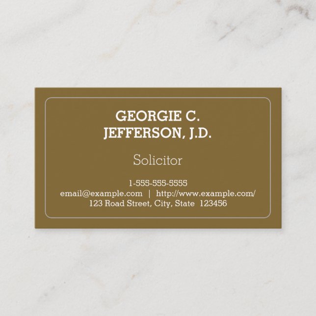 Clean and Elegant Solicitor Business Card (Front)