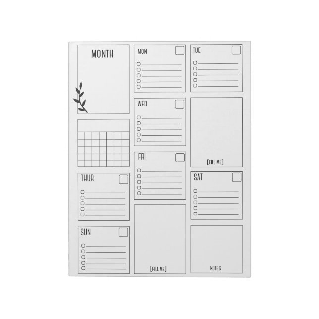 Clean and Minimal Daily To Do Planner Pad (Rotated)