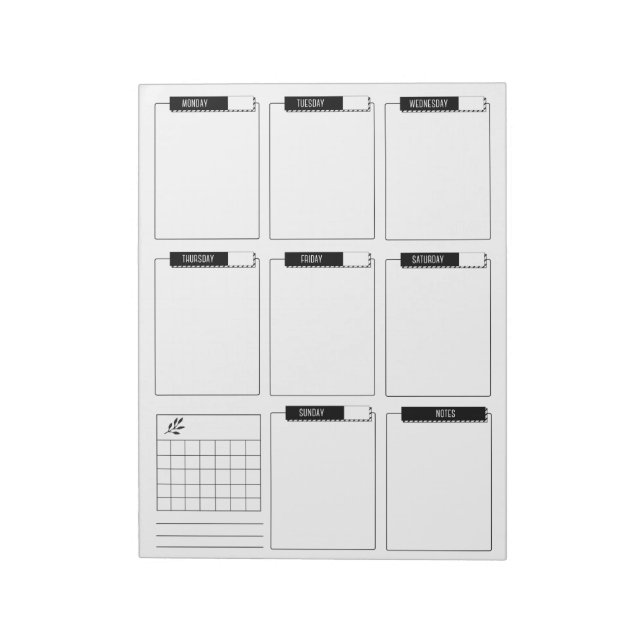Clean and Minimal Weekly Planner Pad (Rotated)