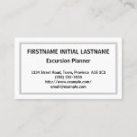 [ Thumbnail: Clean and Plain Excursion Planner Business Card ]
