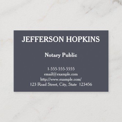 Clean and Plain Notary Public Business Card