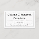 [ Thumbnail: Clean and Plain Patent Agent Business Card ]