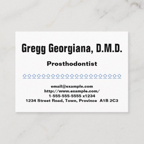 Clean and Plain Prosthodontist Business Card