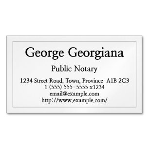 Clean and Restrained Public Notary Business Card