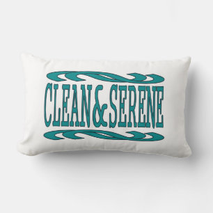 Clean and Serene Inspirational Recovery Quote Lumbar Pillow
