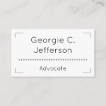 [ Thumbnail: Clean and Simple Advocate Business Card ]