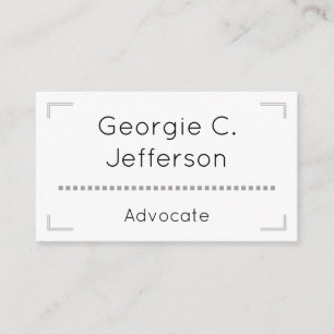 Clean and Simple Advocate Business Card