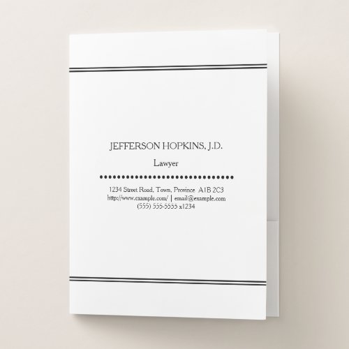 Clean and Simple Lawyer Pocket Folder