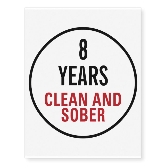 Clean and Sober Milestone Temporary Tattoos (Front)
