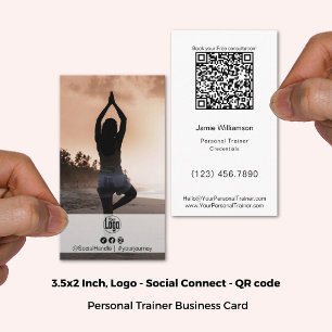 Clean Approachable Photo Logo Personal Trainer Business Card