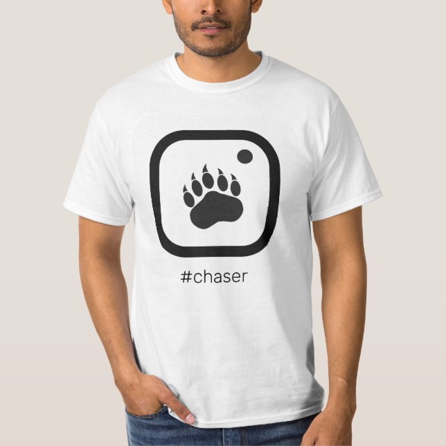 Clean B&W Bear Chaser T-shirt (Front)