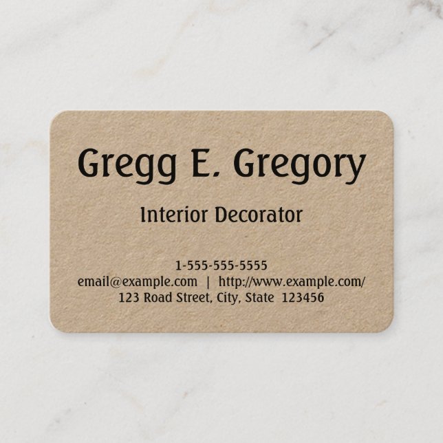 Clean & Basic Interior Decorator Business Card (Front)