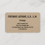 This basic, clean, and low-key business card design features a name, profession and contact details that can be customized. It could be used by a legal professional such as a paralegal, barrister, attorney or barrister at law.