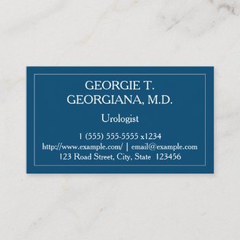 Clean & Basic Urologist Business Card by AponxDesigns at Zazzle