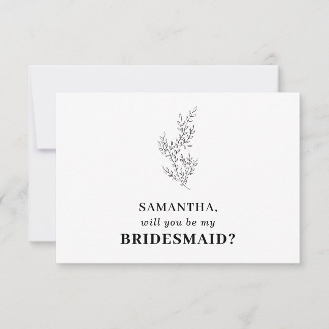 Clean Basic White Autumn Floral Save the date Invitation