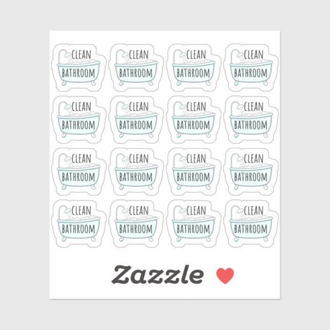Clean Bathroom Bathtub Cleaning Chores Planner Sticker (Sheet)