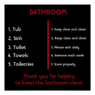 Clean Bathroom Thank You Sign