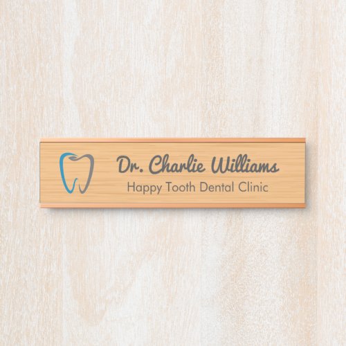 Clean Birch Wood Dental Clinic Door Sign