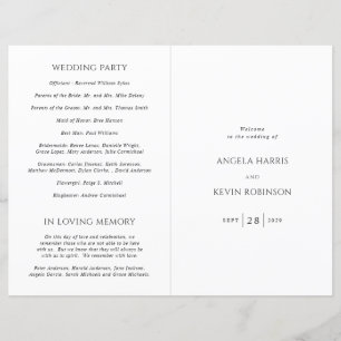 Clean Black and White Catholic Wedding Program