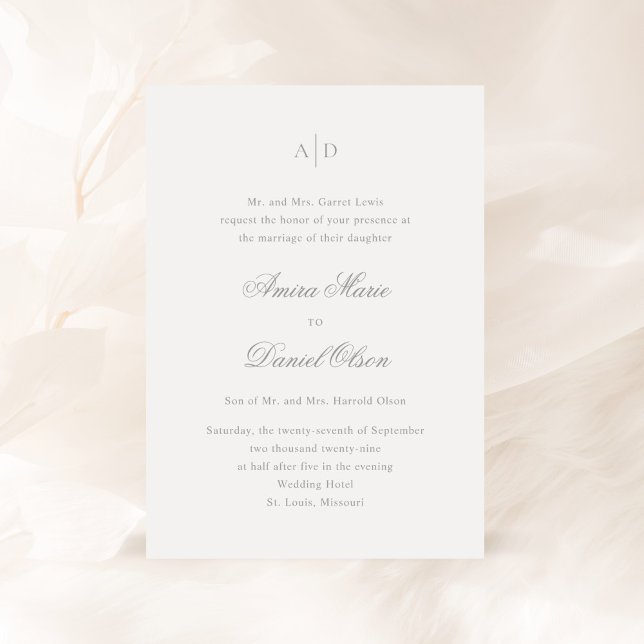 Clean Black and White Classic Wedding Invitation (Creator Uploaded)