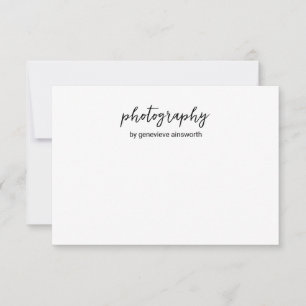 Clean Black and White Modern Business Note Card