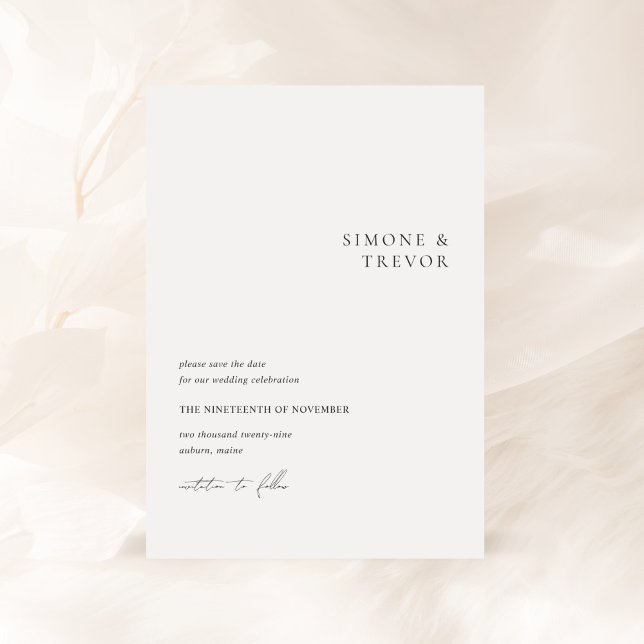 Clean Black and White Modern Wedding Save The Date (Creator Uploaded)