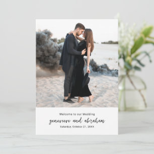 Clean Black and White Photo Modern Wedding Program