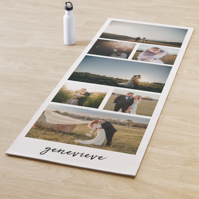 Clean Black and White Photo Modern Yoga Mat (In Situ)
