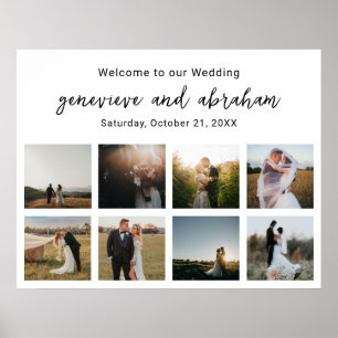 Clean Black and White Photo Wedding Welcome Sign