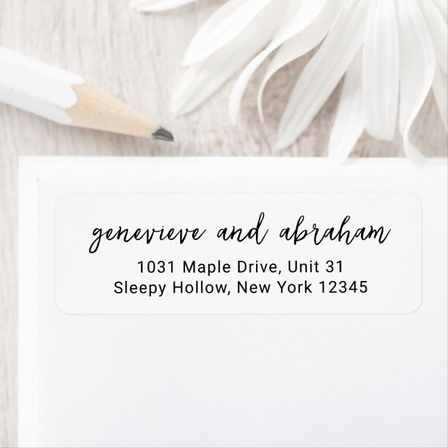Clean Black and White Wedding Return Address Label (Insitu)