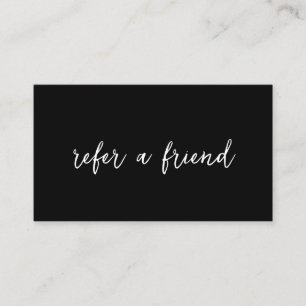 Clean Black Modern Referral Card