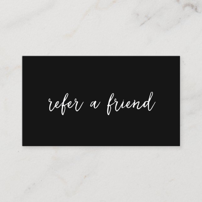 Clean Black Modern Referral Card (Front)