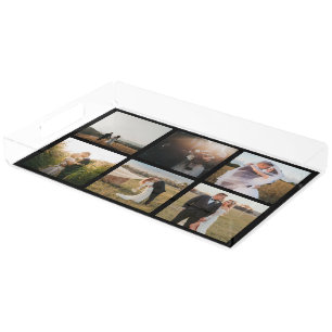 Clean Black Photo Modern Acrylic Tray