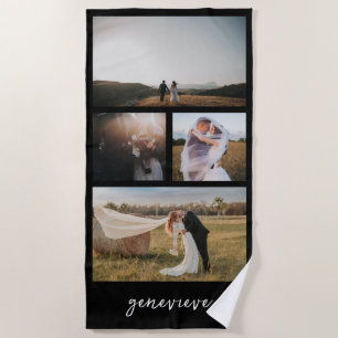 Clean Black Photo Modern Beach Towel