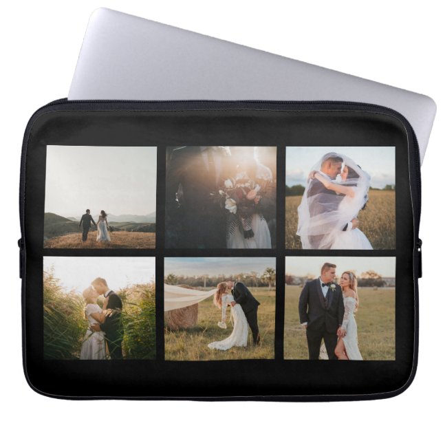 Clean Black Photo Modern Laptop Sleeve (Front)