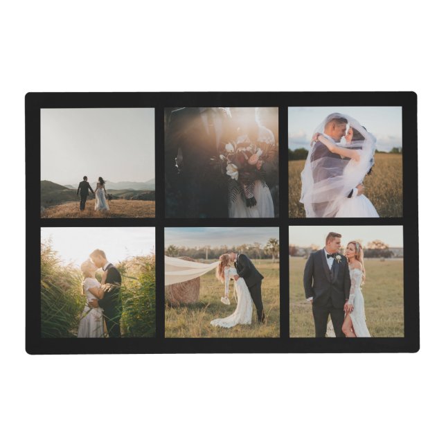 Clean Black Photo Modern Placemat (Front)