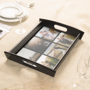 Clean Black Photo Modern Serving Tray