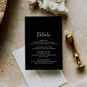 Clean Black Photo Modern Wedding Enclosure Card