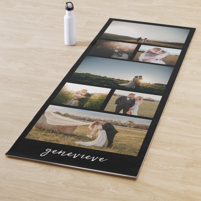 Clean Black Photo Modern Yoga Mat (In Situ)