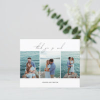 Clean Black White Budget Wedding Thank You Card