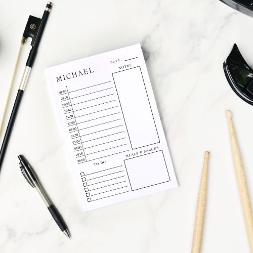 Clean Black  White Daily Planner Post_it Notes