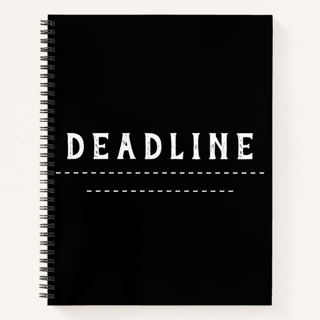 Clean Black & White Funny Notebook Journal (Front)