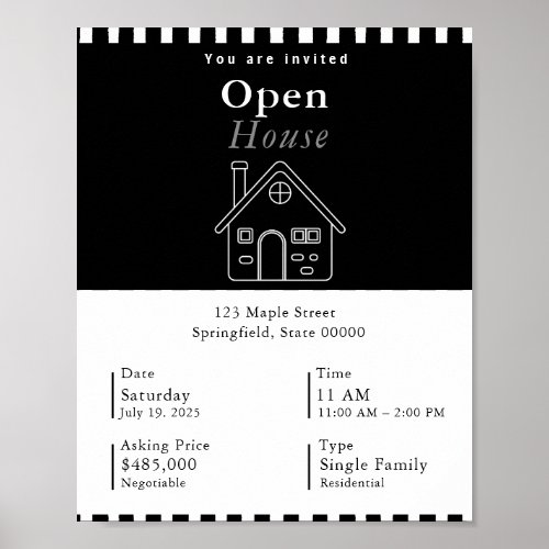 Clean Black & White Minimal Wall Art Poster